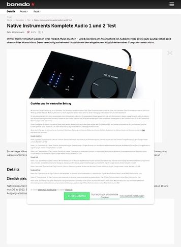 Bonedo.de Native Instruments Komplete Audio 1 und 2 Bonedo.de Native Instruments Komplete Audio 1 und 2