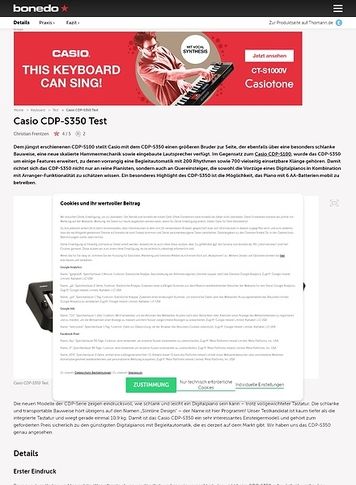 Bonedo.de Casio CDP-S350 Bonedo.de Casio CDP-S350