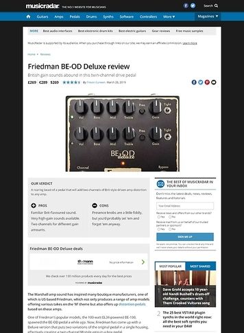 MusicRadar.com Friedman BE-OD Deluxe MusicRadar.com Friedman BE-OD Deluxe