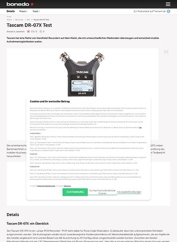 Bonedo.de Tascam DR-07X Bonedo.de Tascam DR-07X