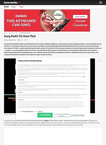 Bonedo.de Korg Pa4X OS Next Bonedo.de Korg Pa4X OS Next