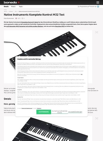 Bonedo.de Native Instruments Komplete Kontrol M32 Bonedo.de Native Instruments Komplete Kontrol M32