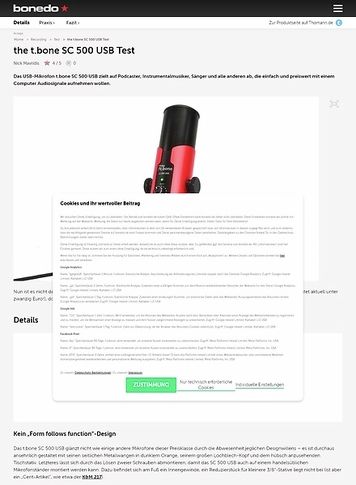 Bonedo.de the t.bone SC 500 USB Test Bonedo.de the t.bone SC 500 USB Test