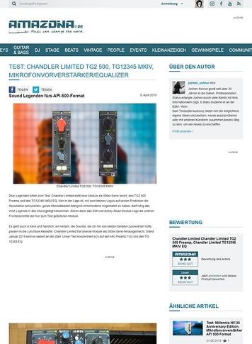 Amazona.de Chandler Limited TG2 500 und TG12345 MKIV Amazona.de Chandler Limited TG2 500 und TG12345 MKIV