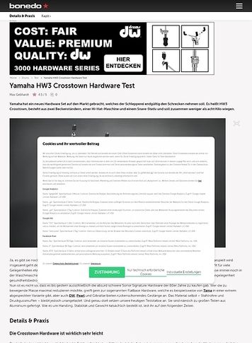 Bonedo.de Yamaha HW3 Crosstown Hardware Bonedo.de Yamaha HW3 Crosstown Hardware