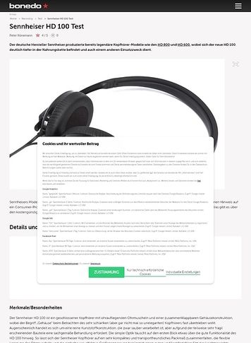 Bonedo.de Sennheiser HD 100 Bonedo.de Sennheiser HD 100