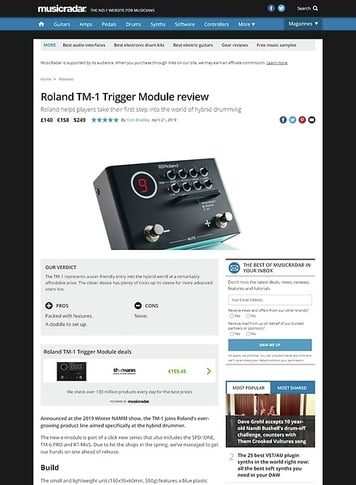 MusicRadar.com Roland TM-1 Trigger Module MusicRadar.com Roland TM-1 Trigger Module
