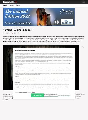 Bonedo.de Yamaha FS3 und FSX3 Bonedo.de Yamaha FS3 und FSX3