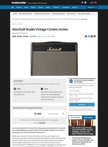 MusicRadar.com Marshall Studio Vintage Combo MusicRadar.com Marshall Studio Vintage Combo