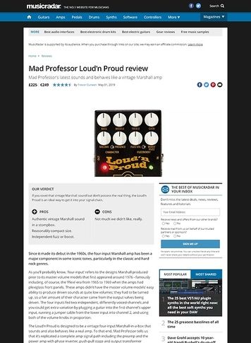 MusicRadar.com Mad Professor Loud'n Proud MusicRadar.com Mad Professor Loud'n Proud
