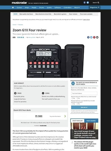 MusicRadar.com Zoom G1X Four MusicRadar.com Zoom G1X Four