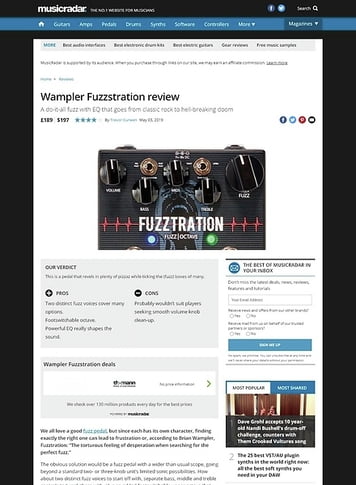 MusicRadar.com Wampler Fuzztration MusicRadar.com Wampler Fuzztration