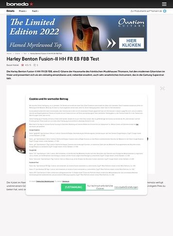 Bonedo.de Harley Benton Fusion-II HH FR EB FBB Bonedo.de Harley Benton Fusion-II HH FR EB FBB