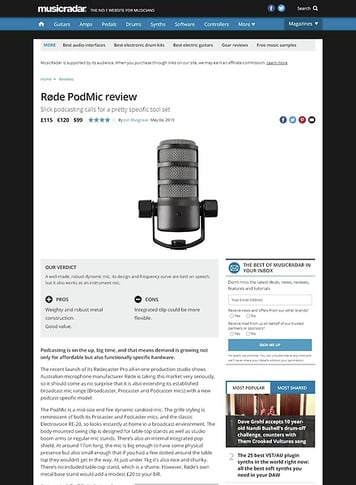 MusicRadar.com Røde PodMic MusicRadar.com Røde PodMic