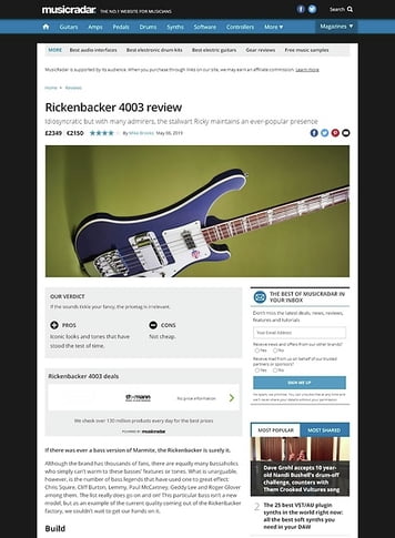 MusicRadar.com Rickenbacker 4003 MusicRadar.com Rickenbacker 4003