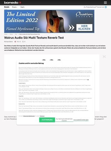Bonedo.de Walrus Audio Slö Multi Texture Reverb Bonedo.de Walrus Audio Slö Multi Texture Reverb