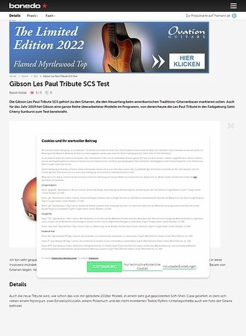 Bonedo.de Gibson Les Paul Tribute 2019 SCS Bonedo.de Gibson Les Paul Tribute 2019 SCS