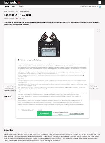 Bonedo.de Tascam DR-40X Bonedo.de Tascam DR-40X