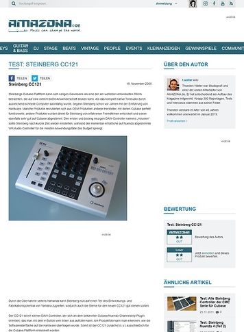 Amazona.de Test: Steinberg CC121 Amazona.de Test: Steinberg CC121