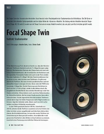 Sound & Recording Focal Shape Twin Sound & Recording Focal Shape Twin