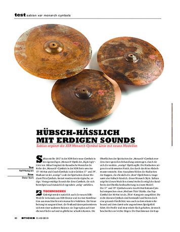 Sticks Sabian XSR Monarch Cymbals Sticks Sabian XSR Monarch Cymbals