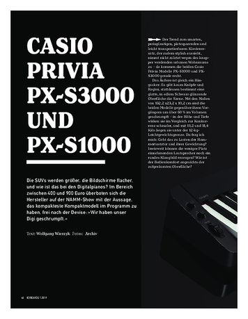 Keyboards Casio Privia PX-S3000 und PX-S1000 Keyboards Casio Privia PX-S3000 und PX-S1000