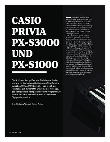 Keyboards Casio Privia PX-S3000 und PX-S1000 Keyboards Casio Privia PX-S3000 und PX-S1000