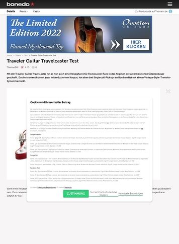 Bonedo.de Traveler Guitar Travelcaster Bonedo.de Traveler Guitar Travelcaster
