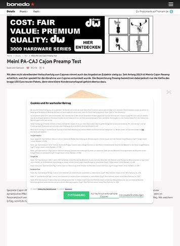 Bonedo.de Meinl PA-CAJ Cajon Preamp Bonedo.de Meinl PA-CAJ Cajon Preamp