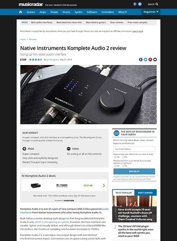 MusicRadar.com Native Instruments Komplete Audio 2 MusicRadar.com Native Instruments Komplete Audio 2