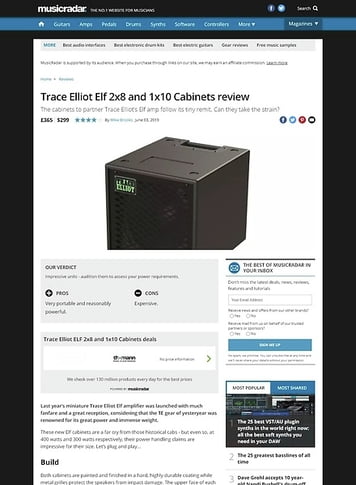 MusicRadar.com Trace Elliot Elf 2x8 and 1x10 Cabinets MusicRadar.com Trace Elliot Elf 2x8 and 1x10 Cabinets