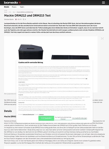 Bonedo.de Mackie DRM212 und DRM215 Bonedo.de Mackie DRM212 und DRM215