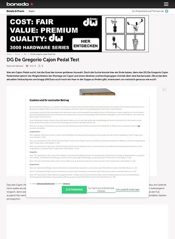 Bonedo.de DG De Gregorio Cajon Pedal Bonedo.de DG De Gregorio Cajon Pedal