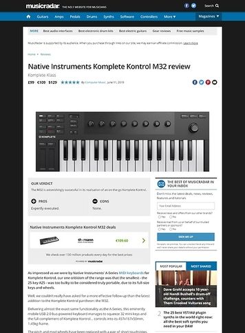 MusicRadar.com Native Instruments Komplete Kontrol M32 MusicRadar.com Native Instruments Komplete Kontrol M32