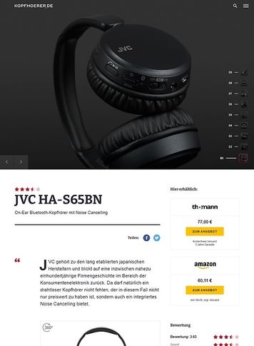 Kopfhoerer.de JVC HA-S65BN Black Kopfhoerer.de JVC HA-S65BN Black