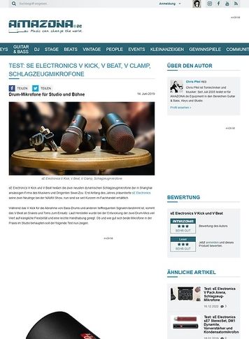 Amazona.de sE Electronics V Kick, V Beat, V Clamp Amazona.de sE Electronics V Kick, V Beat, V Clamp