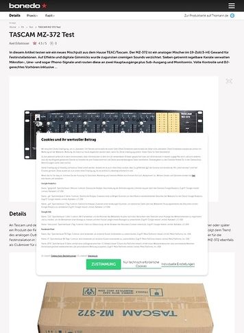 Bonedo.de TASCAM MZ-372 Bonedo.de TASCAM MZ-372