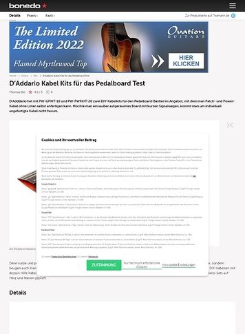 Bonedo.de D’Addario Kabel Kits für das Pedalboard Bonedo.de D’Addario Kabel Kits für das Pedalboard