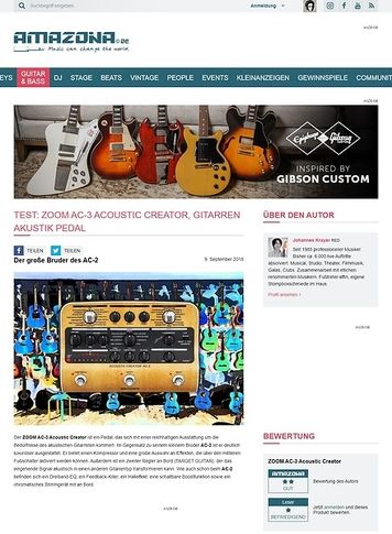 Amazona.de Zoom AC-3 Acoustic Creator Amazona.de Zoom AC-3 Acoustic Creator