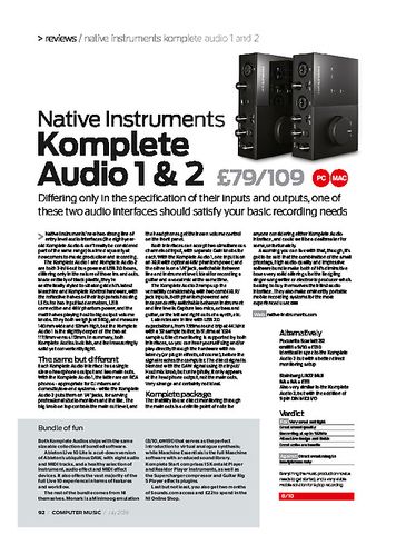 Computer Music Komplete Audio 1 & Audio 2 Computer Music Komplete Audio 1 & Audio 2