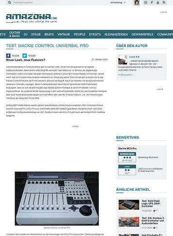 Amazona.de Test: Mackie Control Universal Pro Amazona.de Test: Mackie Control Universal Pro