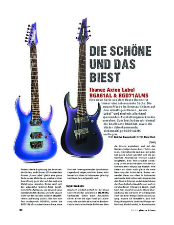 Gitarre & Bass Ibanez Axion Label RGA61AL & RGD71ALMS Gitarre & Bass Ibanez Axion Label RGA61AL & RGD71ALMS