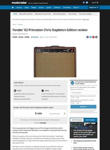 MusicRadar.com Fender '62 Princeton Chris Stapleton Edition MusicRadar.com Fender '62 Princeton Chris Stapleton Edition