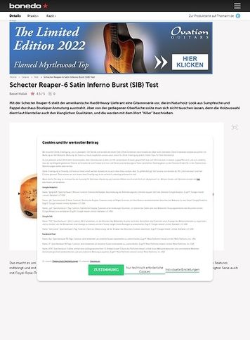 Bonedo.de Schecter Reaper-6 Satin Inferno Burst Bonedo.de Schecter Reaper-6 Satin Inferno Burst