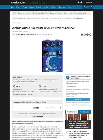 MusicRadar.com Walrus Audio Slo Multi Texture Reverb MusicRadar.com Walrus Audio Slo Multi Texture Reverb