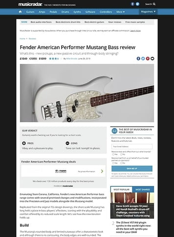 MusicRadar.com Fender American Performer Mustang MusicRadar.com Fender American Performer Mustang