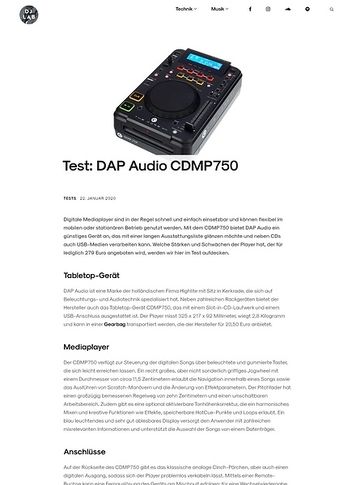 DJLAB DAP Audio CDMP-750 DJLAB DAP Audio CDMP-750