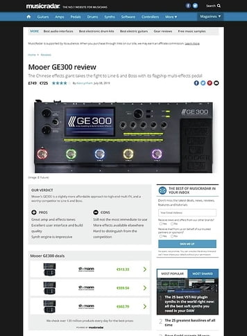 MusicRadar.com Mooer GE300 MusicRadar.com Mooer GE300