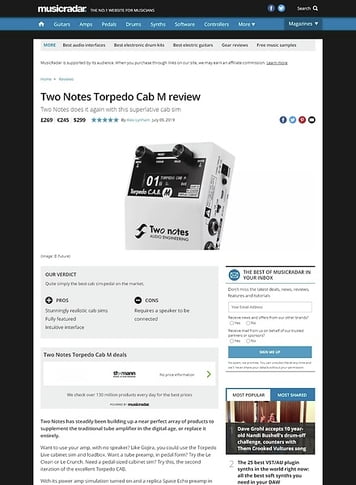 MusicRadar.com Two Notes Torpedo Cab M MusicRadar.com Two Notes Torpedo Cab M