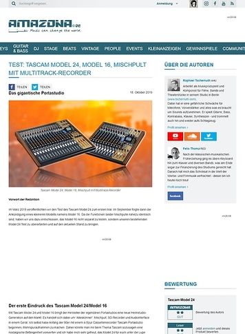 Amazona.de Tascam Model 24, Model 16 Amazona.de Tascam Model 24, Model 16